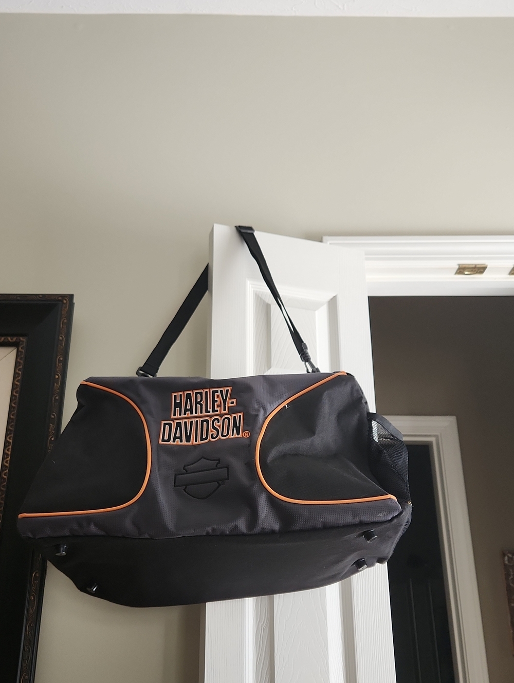 Harley-Davidson Black and Orange Travel Duffel